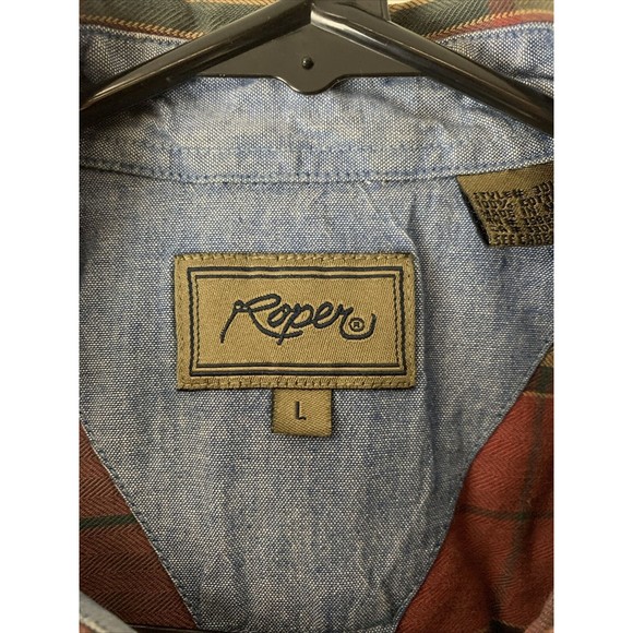 Roper Men's Large Button Down Flip Cuff  Western Shirt - Picture 2 of 10